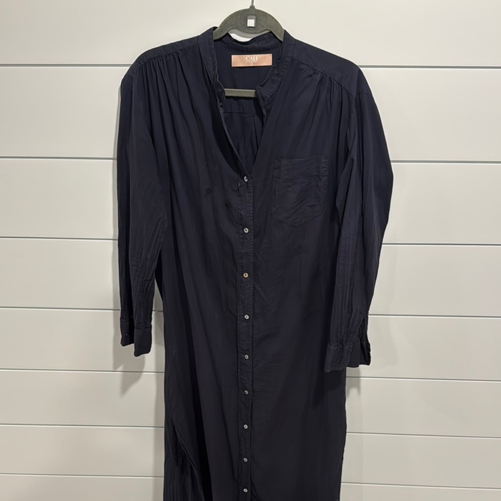 Easy Navy Button-Down Dress
